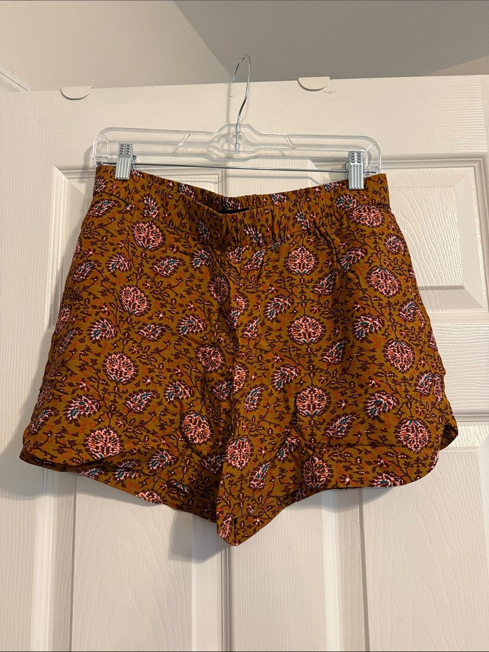 NWT Madewell Rust Floral Elastic-Waist Shorts